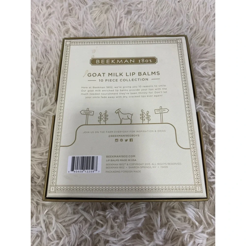 Beekman 1802 Farm to Skin Goat Milk Lip Balms 10 Piece Collection Set NEW In BOX